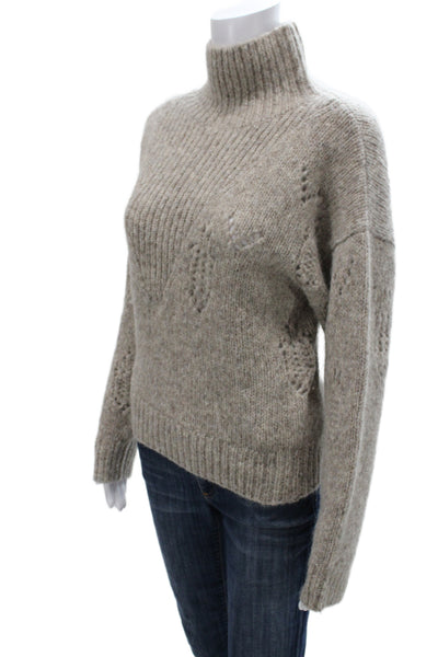 IRO Unisex Pullover Turtleneck Beige Merino Wool Alpaca Size S