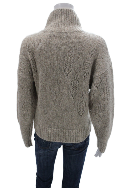 IRO Unisex Pullover Turtleneck Beige Merino Wool Alpaca Size S