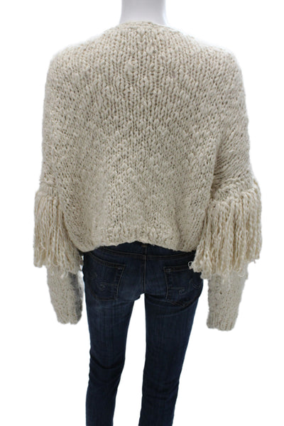 Anthropologie Unisex Boho Cardigan Beige 100% Cotton Button Long Sleeve Size XS