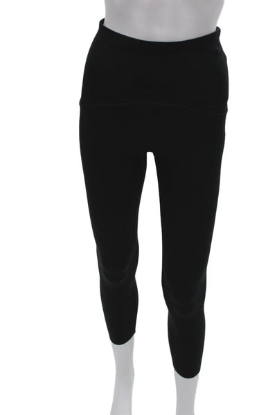 Spanx Women Ankle Cropped Leggings Black Spandex Nylon Size S