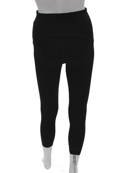 Spanx Women Ankle Cropped Leggings Black Spandex Nylon Size S