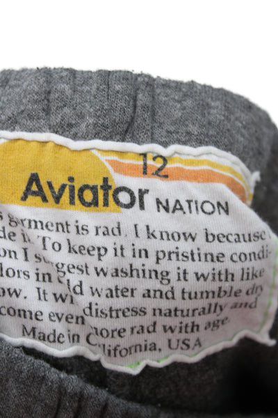 Aviator Nation Childrens Girls Pullover Sweatpants Grey Size 12