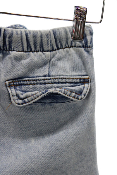 Tractr Childrens Girls Wide Leg Cargo Jeans Blue Cotton Size 8