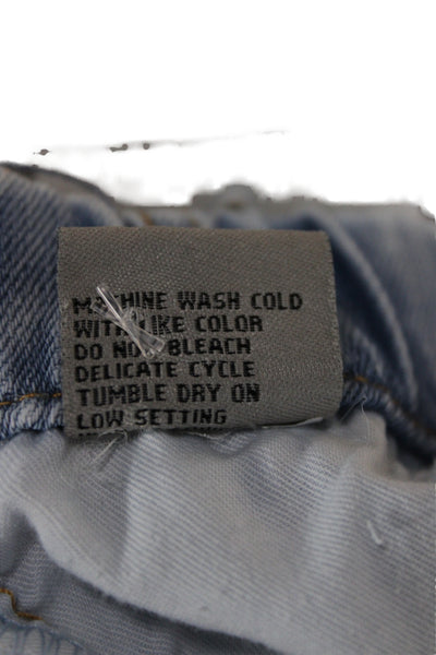 Tractr Childrens Girls Wide Leg Cargo Jeans Blue Cotton Size 8
