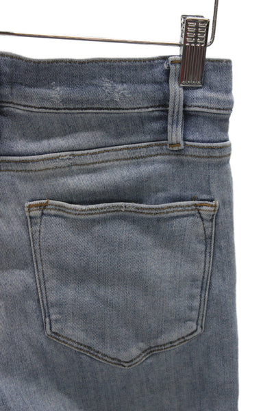 Frame Women Cropped Straight Jeans Light Blue High Rise Size 25