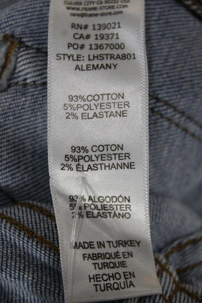 Frame Women Cropped Straight Jeans Light Blue High Rise Size 25