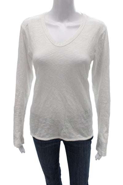 Wilt Womens Basic V Neck Long Sleeve T Shirt White Size XS