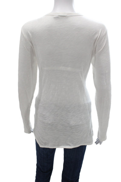 Wilt Womens Basic V Neck Long Sleeve T Shirt White Size XS