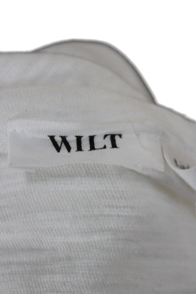Wilt Womens Basic V Neck Long Sleeve T Shirt White Size XS