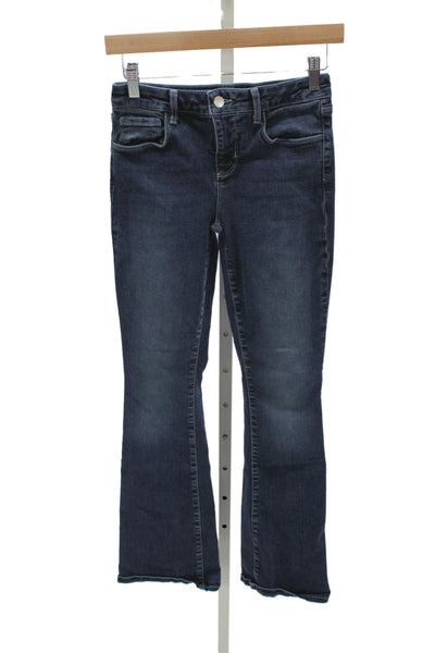 L'Agence Womens Bootcut Jeans Dark Blue Mid Rise Button Size 25