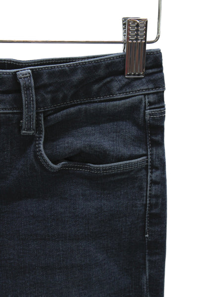 L'Agence Womens Bootcut Jeans Dark Blue Mid Rise Button Size 25