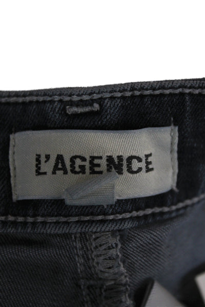 L'Agence Womens Bootcut Jeans Dark Blue Mid Rise Button Size 25