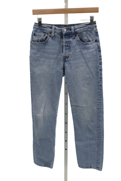 Levi Strauss & Co Mens Straight Jeans Light Blue High Rise Button Fly Size 25