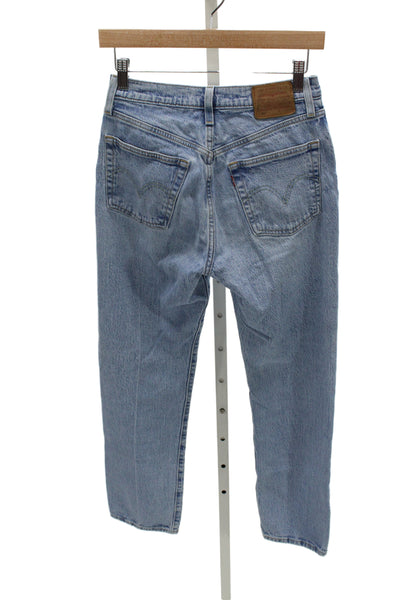 Levi Strauss & Co Mens Straight Jeans Light Blue High Rise Button Fly Size 25