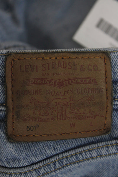 Levi Strauss & Co Mens Straight Jeans Light Blue High Rise Button Fly Size 25