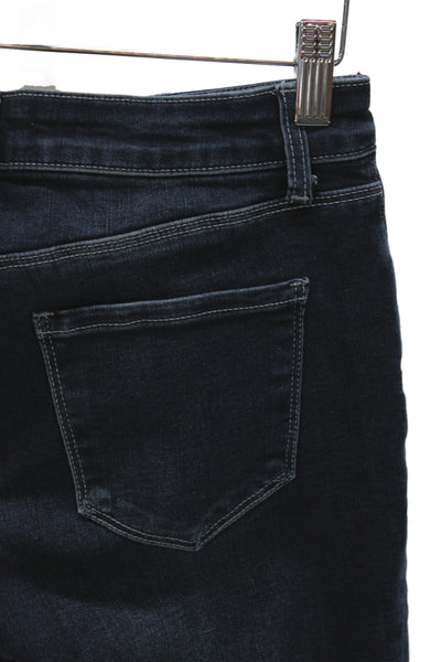 L Agence Women Skinny Ankle Jeans Dark Blue Mid Rise Size 25