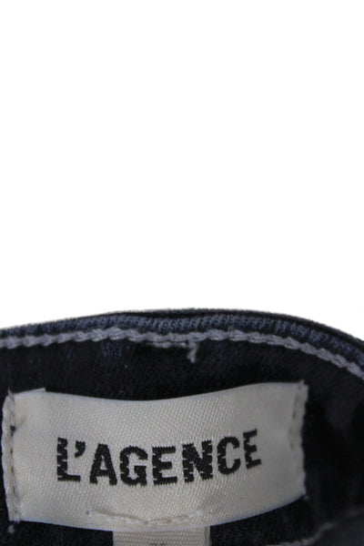 L Agence Women Skinny Ankle Jeans Dark Blue Mid Rise Size 25