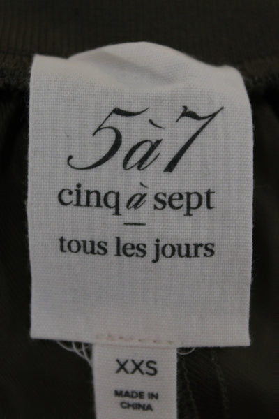 Cinq A Sept Women Cargo Jogger Pants Green Cupro Size 2XS