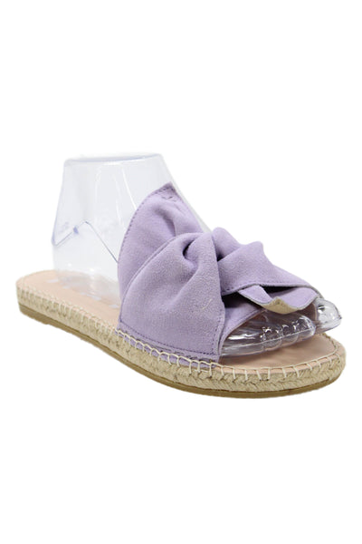 Manebi Womens Suede Twist Knot Espadrille Sandals Lavender Size 37 7
