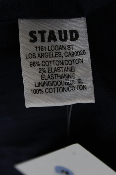 Staud Women Fit & Flare Dark Blue Square Neck Full-Length Dress Size 0