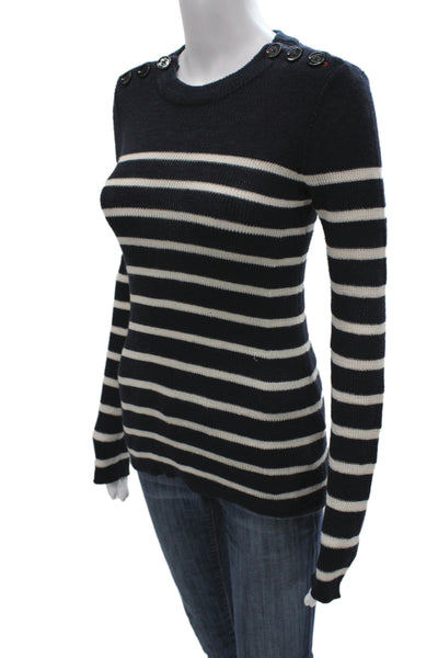 Isabel Marant Etoile Unisex Dark Blue Striped Pullover Long Sleeve Size 36