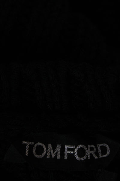 Tom Ford Womens Pullover Black Striped Crewneck Short Sleeve Wool Size XS