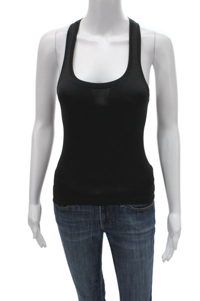 Lululemon Womens Black Cotton Basic Sleeveless Round Neck Tank Size 2