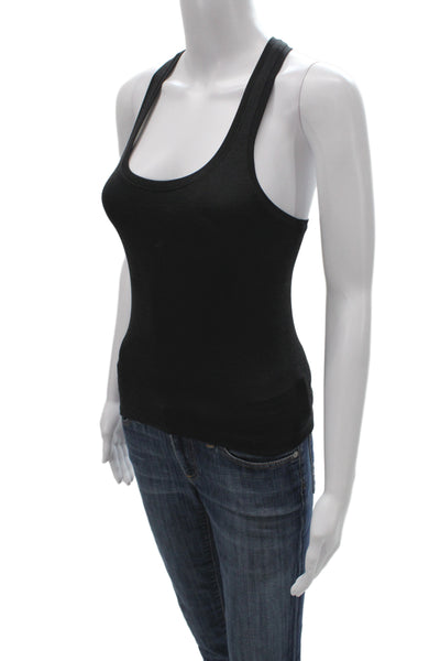Lululemon Womens Black Cotton Basic Sleeveless Round Neck Tank Size 2