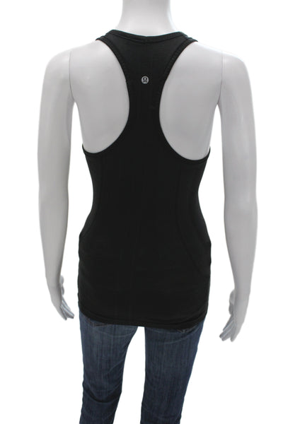 Lululemon Women Basic Black Nylon Sleeveless Round Neck Tank Size 4