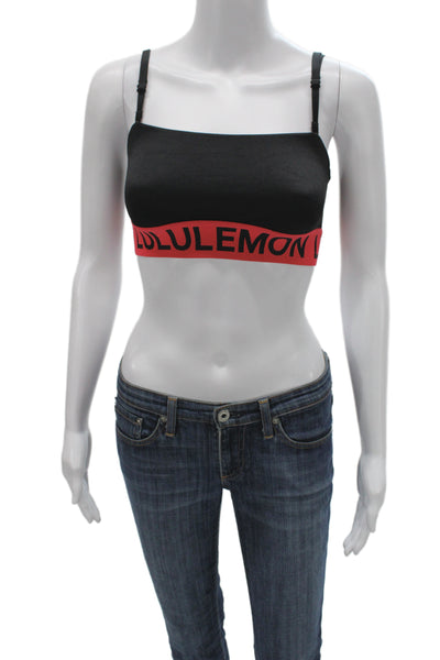 Lululemon Womens Adjustable Strap Sports Bra Black Red Size Extra Small
