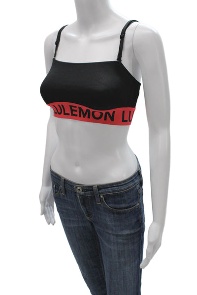 Lululemon Womens Adjustable Strap Sports Bra Black Red Size Extra Small