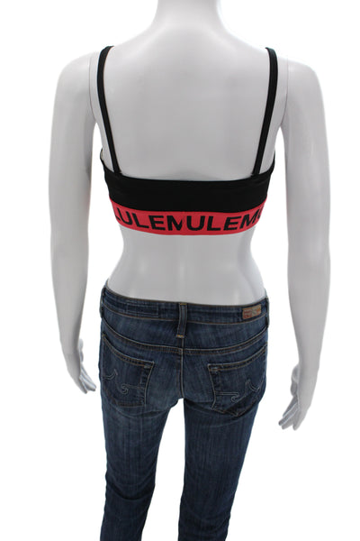 Lululemon Womens Adjustable Strap Sports Bra Black Red Size Extra Small