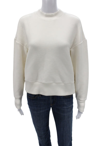 Varley Womens Pullover Sweatshirt White Mock Neck Zip Size XS