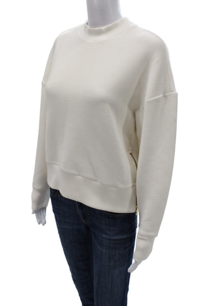 Varley Womens Pullover Sweatshirt White Mock Neck Zip Size XS
