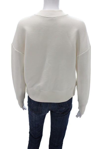 Varley Womens Pullover Sweatshirt White Mock Neck Zip Size XS