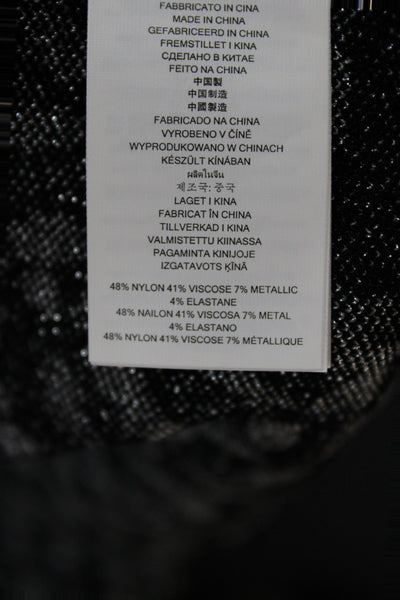 Michael Michael Kors Womens Black Animal Print Mock Neck Blouse Size XL