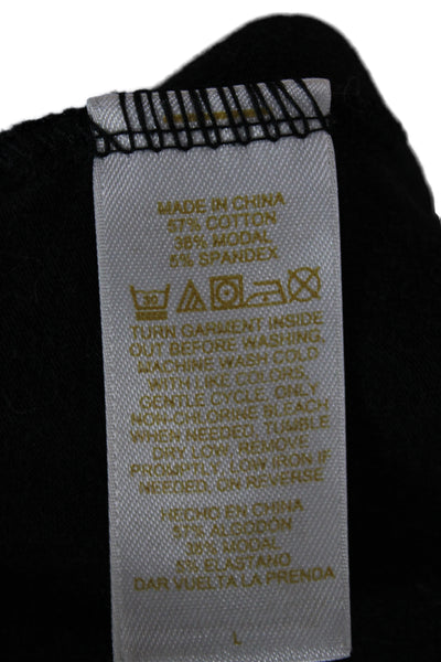 Kate Spade New York Womens Basic Black 3/4 Sleeve T-Shirt Size L