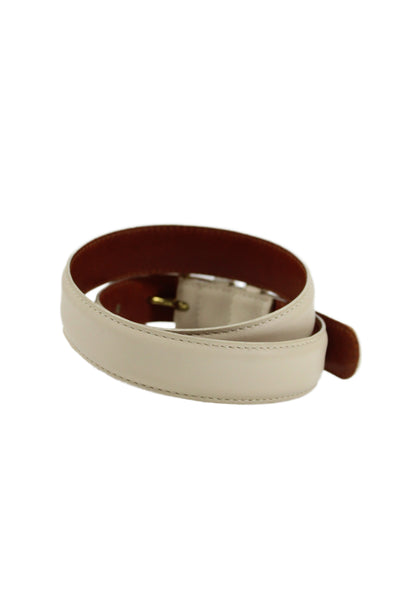 Coach Womens Leather D-Ring Belt Beige Size P