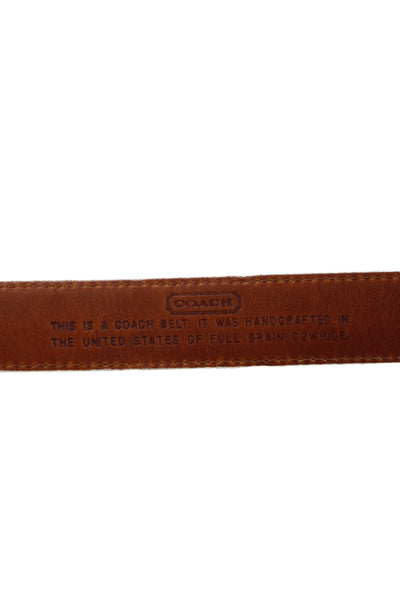 Coach Womens Leather D-Ring Belt Beige Size P