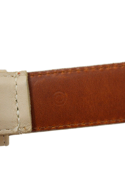 Coach Womens Leather D-Ring Belt Beige Size P