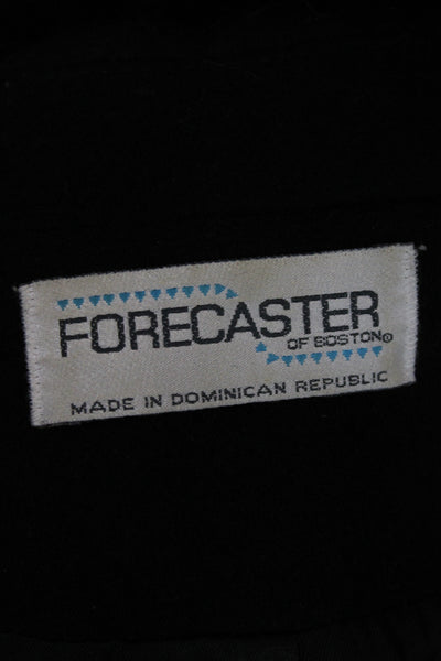 Forecaster Womens Black Virgin Wool Collared Overcoat Long Sleeve Size 10