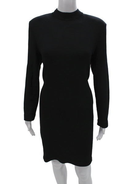 St. John Collection By Marie Gray Women Sweater Dress Black Knit Size 12