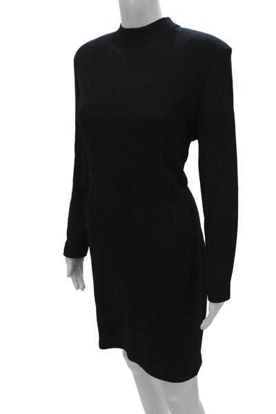 St. John Collection By Marie Gray Women Sweater Dress Black Knit Size 12