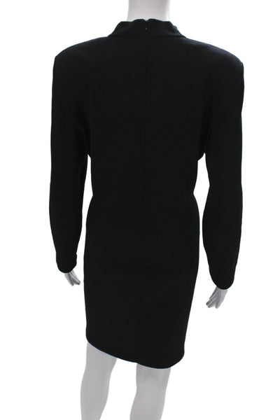 St. John Collection By Marie Gray Women Sweater Dress Black Knit Size 12