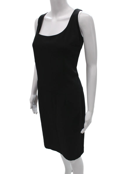 Dana Buchman Women Sheath Dress Black Square Neck Zip Size 14