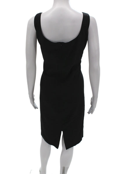 Dana Buchman Women Sheath Dress Black Square Neck Zip Size 14