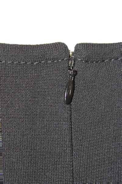 St. John Women Sheath Sweater Dress Black Wool Blend Long Sleeve Zip Size 12