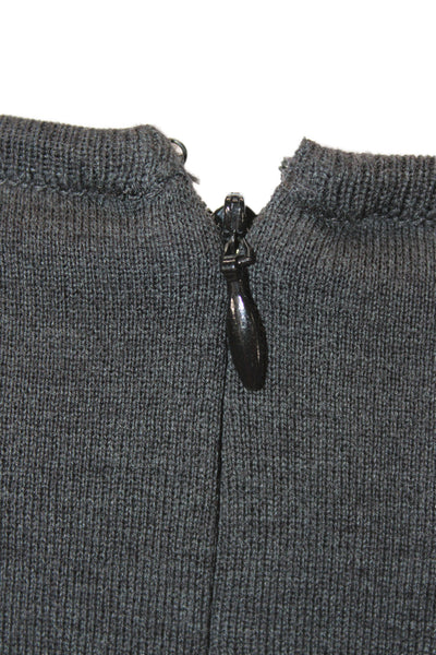 St. John Women Black A-Line Sweater Dress Long Sleeve Knee Length Size 14