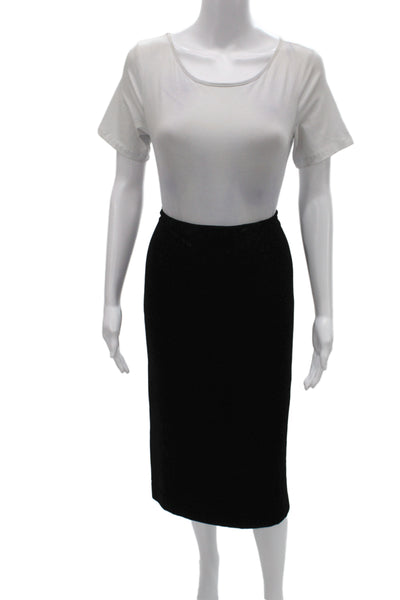 Dana Buchman Womens Black Straight Pencil Skirt Viscose Silk Blend Size 14