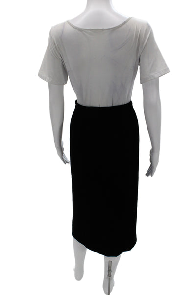 Dana Buchman Womens Black Straight Pencil Skirt Viscose Silk Blend Size 14